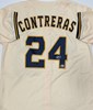 WILLIAM CONTRERAS SIGNED CUSTOM REPLICA BREWERS CREAM JERSEY - BAS