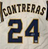 WILLIAM CONTRERAS SIGNED CUSTOM REPLICA BREWERS CREAM JERSEY - BAS