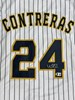 WILLIAM CONTRERAS SIGNED CUSTOM REPLICA BREWERS PINSTRIPE JERSEY - BAS