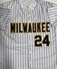 WILLIAM CONTRERAS SIGNED CUSTOM REPLICA BREWERS PINSTRIPE JERSEY - BAS