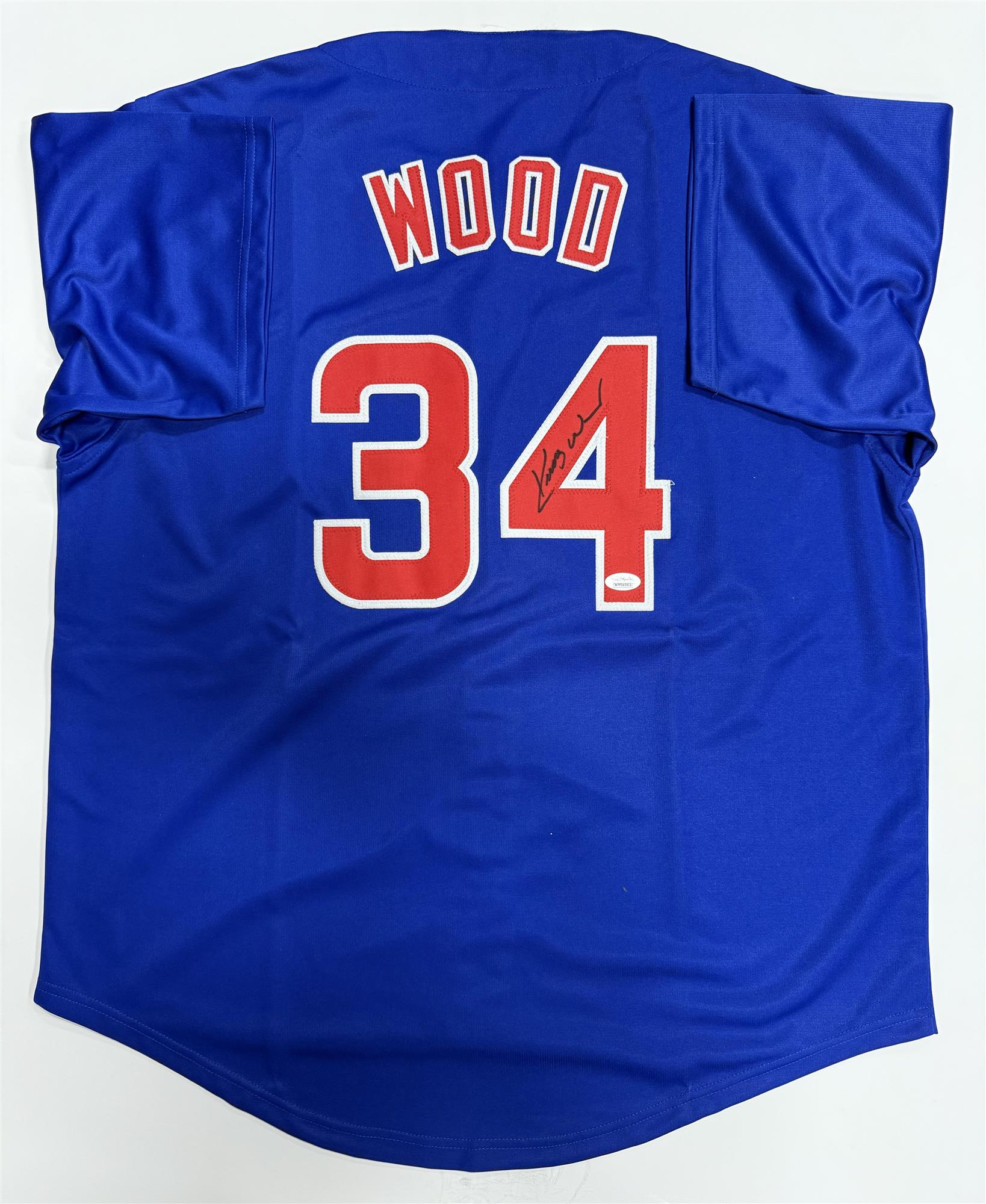 KERRY WOOD SIGNED CHICAGO CUBS CUSTOM BLUE JERSEY - JSA
