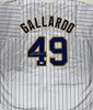 YOVANI GALLARDO SIGNED CUSTOM REPLICA PINSTRIPE JERSEY - MILWAUKEE BREWERS - JSA