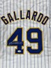 YOVANI GALLARDO SIGNED CUSTOM REPLICA PINSTRIPE JERSEY - MILWAUKEE BREWERS - JSA