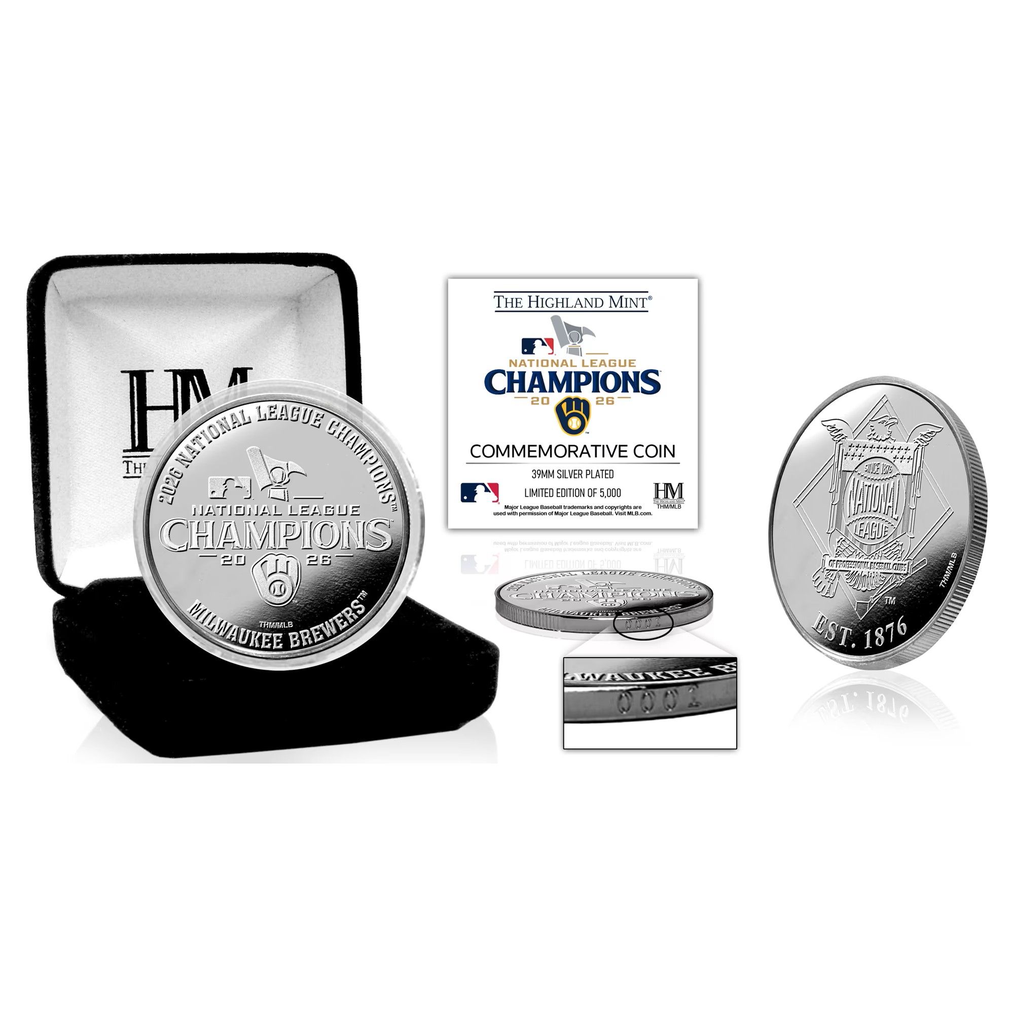 Milwaukee Brewers 2026 National League Champs Silver Coin - World Series