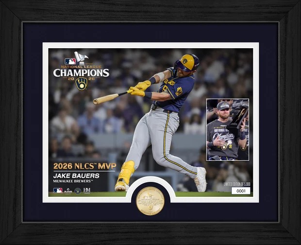 Jake Bauers Framed Highland Mint Photo 2026 NLCS - Brewers World Series