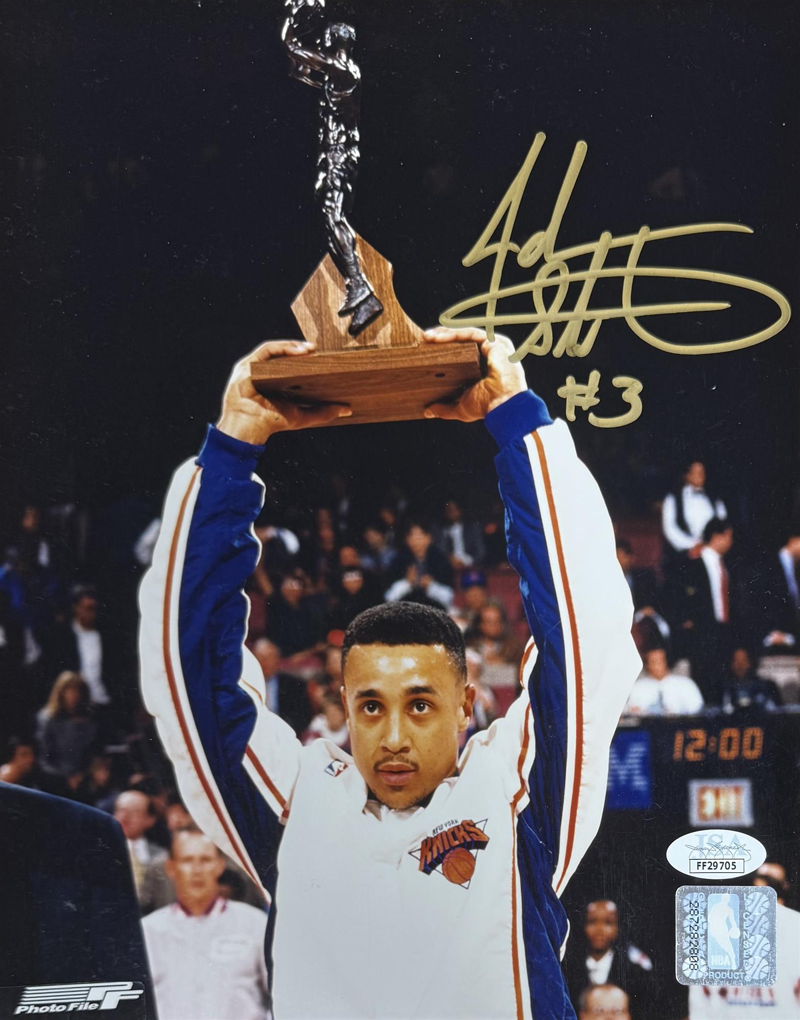 JOHN STARKS SIGNED KNICKS 8X10 PHOTO - JSA