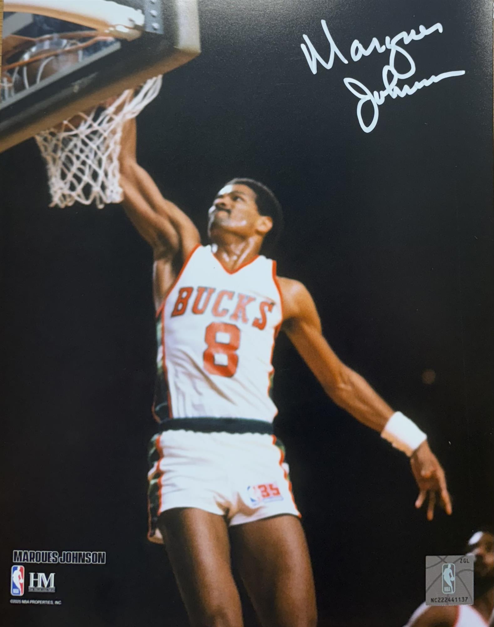 MARQUES JOHNSON SIGNED 8X10 BUCKS PHOTO #2