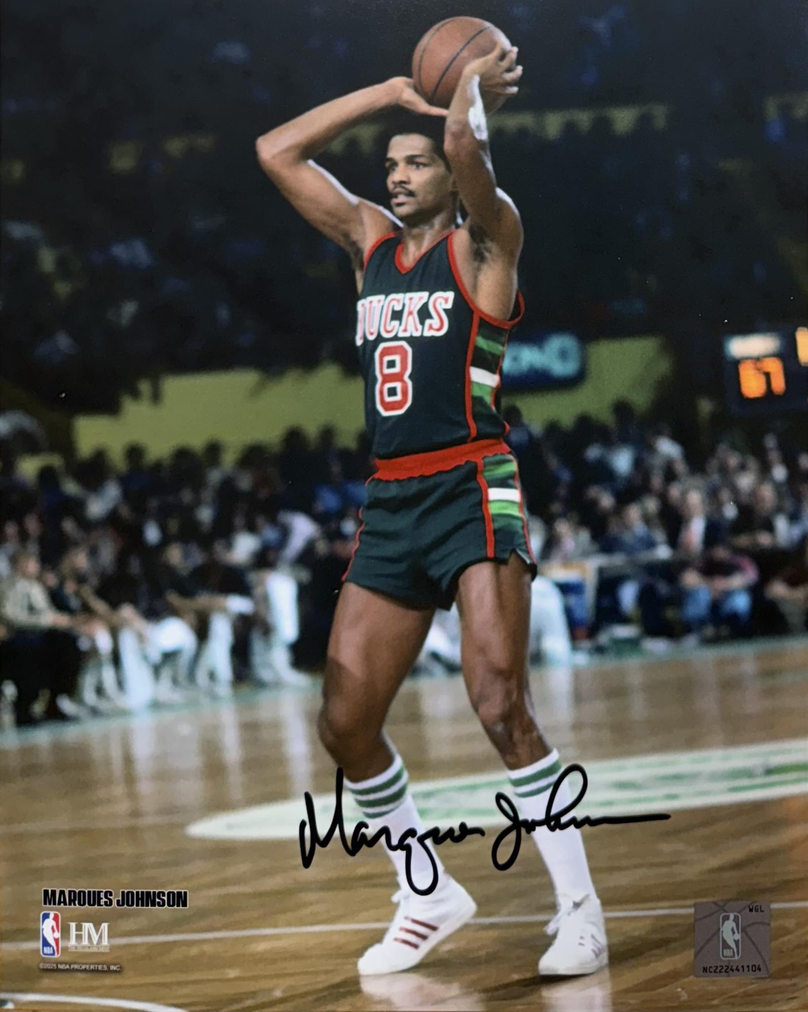 MARQUES JOHNSON SIGNED 8X10 BUCKS PHOTO #3