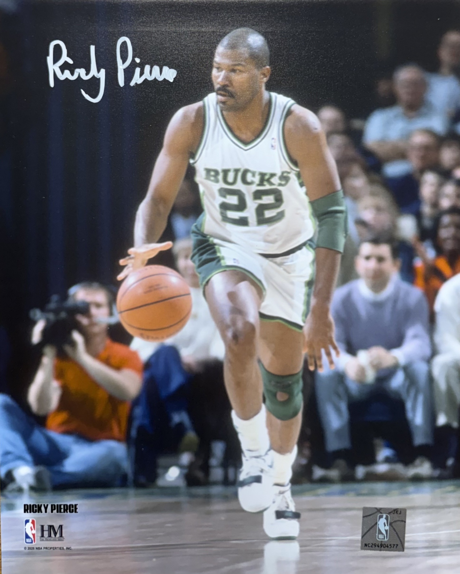 RICKY PIERCE SIGNED 8X10 BUCKS PHOTO #3