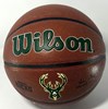 MARQUES JOHNSON SIGNED FULL SIZE WILSON REPLICA BUCKS LOGO BASKETBALL - BAS