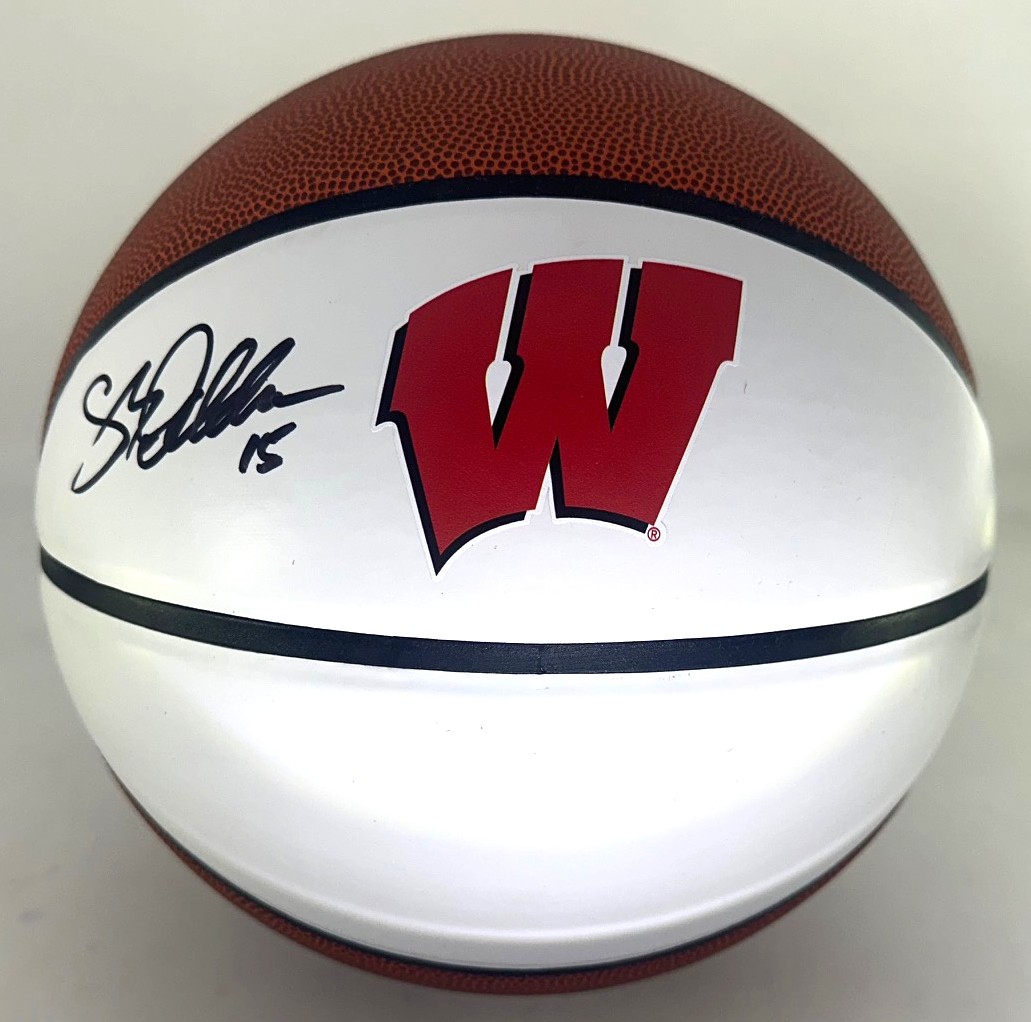 SAM DEKKER SIGNED FULL SIZE REPLICA WI BADGERS LOGO BASKETBALL - BAS