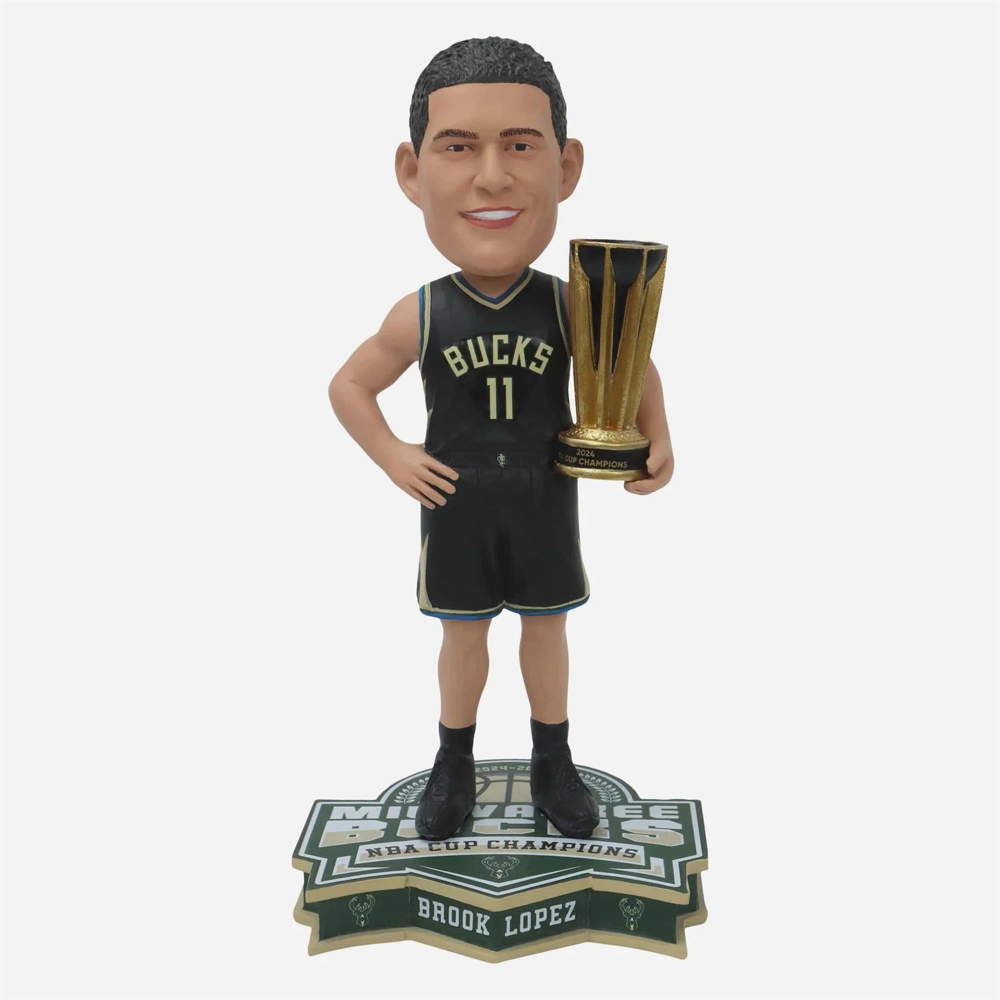 BROOK LOPEZ 2024 NBA CUP CHAMPIONS FOCO MILWAUKEE BUCKS BOBBLEHEAD