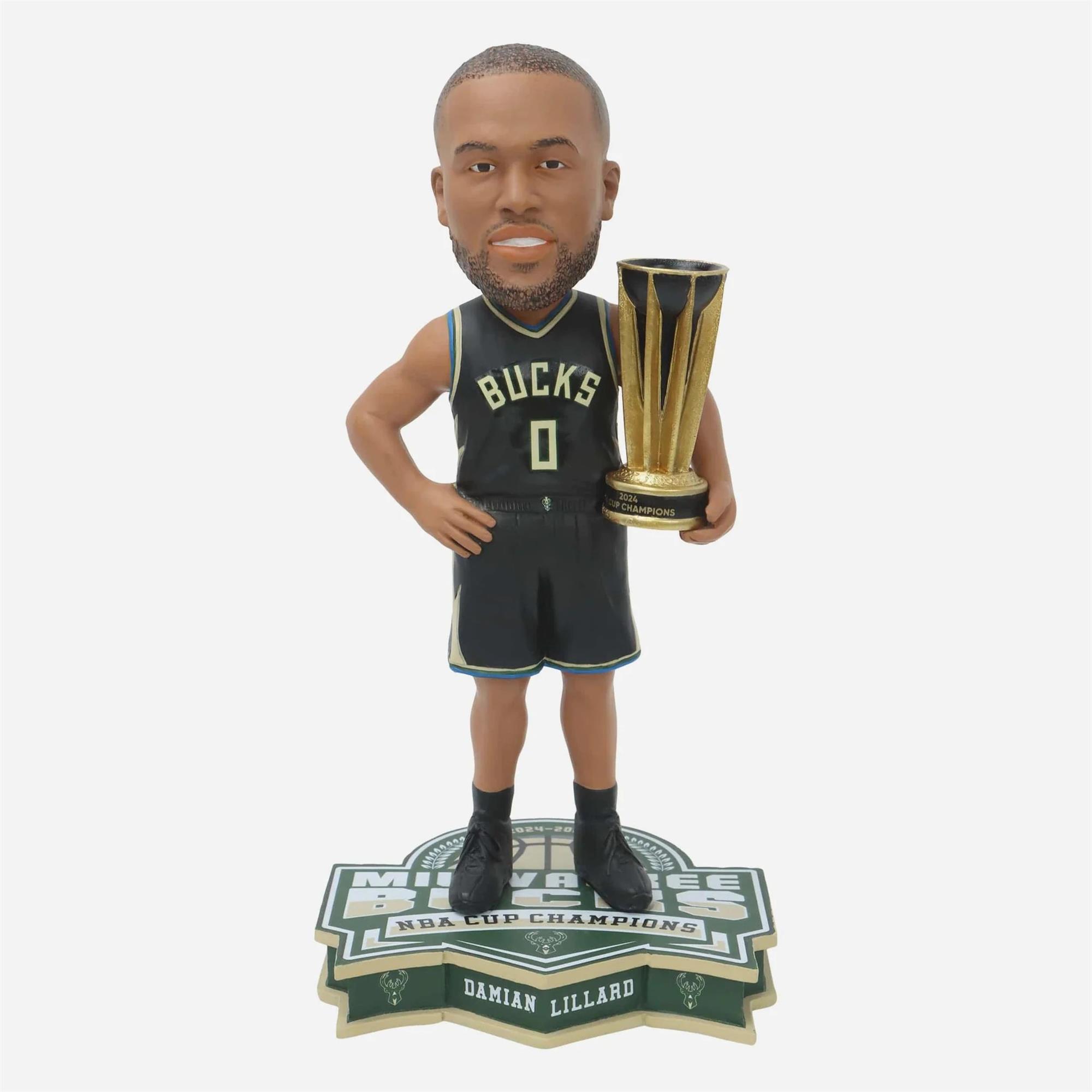 DAMIAN LILLARD 2024 NBA CUP CHAMPIONS FOCO MILWAUKEE BUCKS BOBBLEHEAD