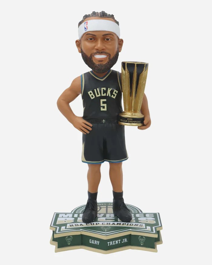 GARY TRENT JR 2024 NBA CUP CHAMPIONS FOCO MILWAUKEE BUCKS BOBBLEHEAD