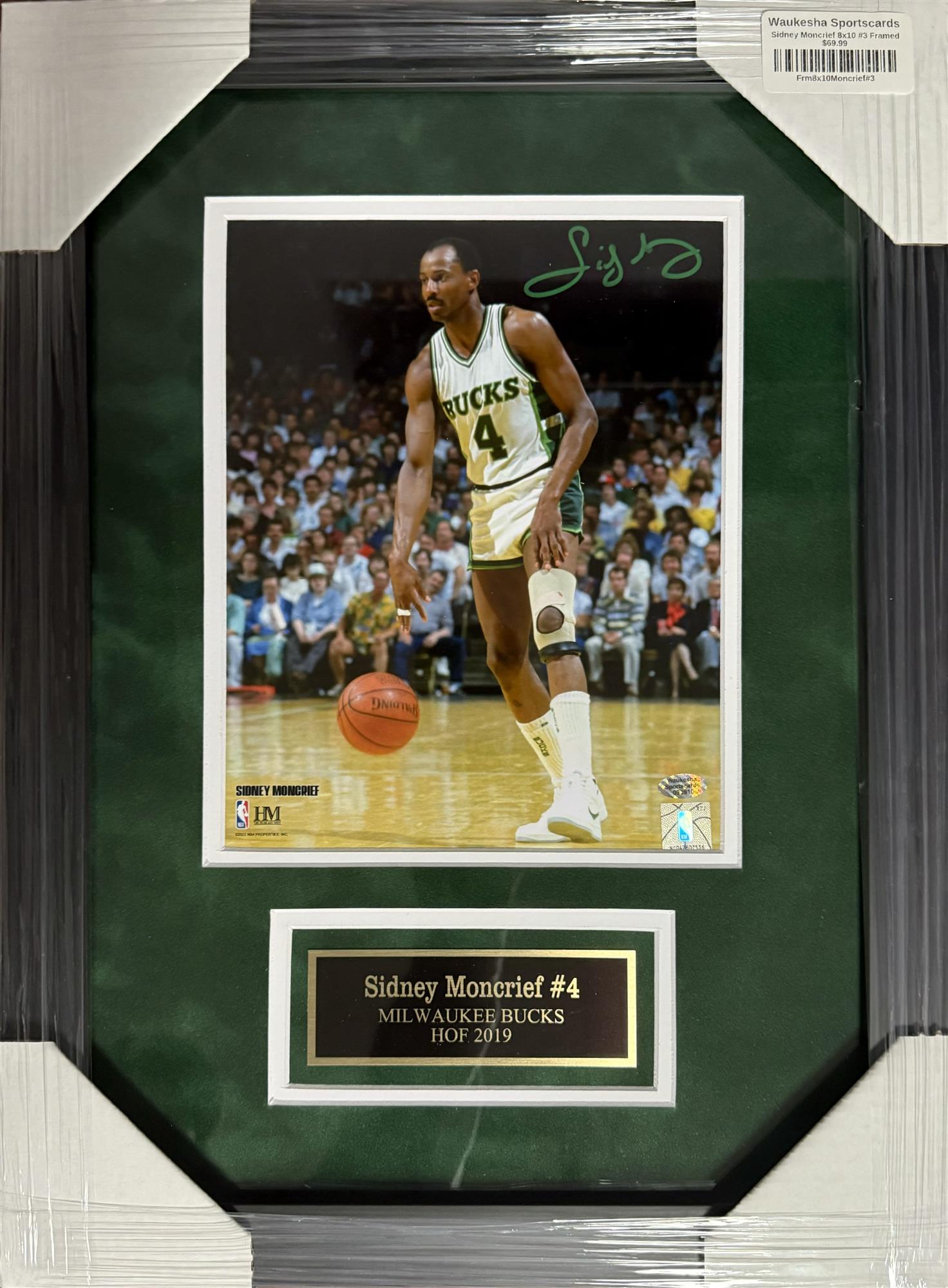 SIDNEY MONCRIEF FRAMED SIGNED BUCKS 8X10 PHOTO #3