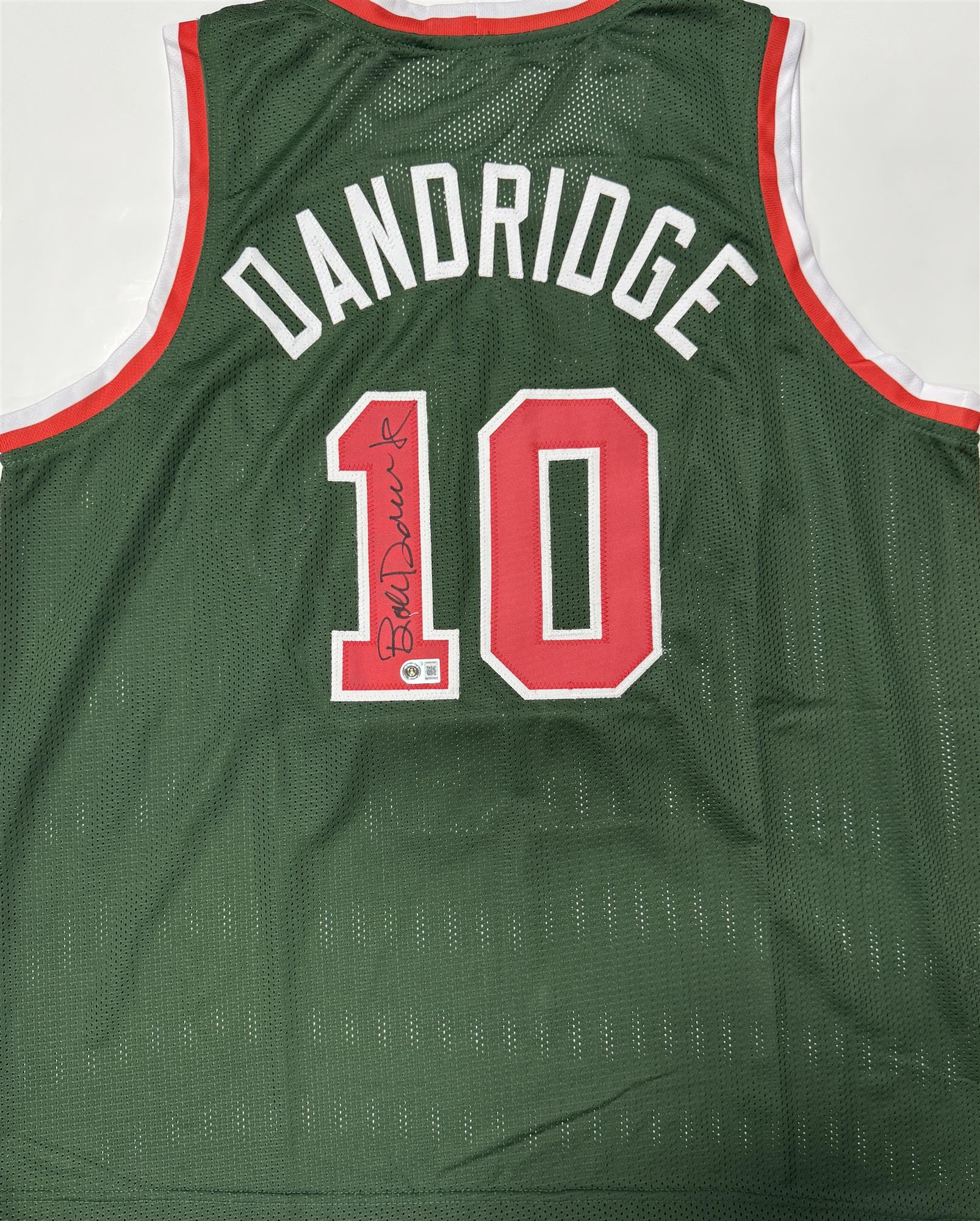 BOB DANDRIDGE SIGNED CUSTOM REPLICA GREEN BUCKS JERSEY - BAS