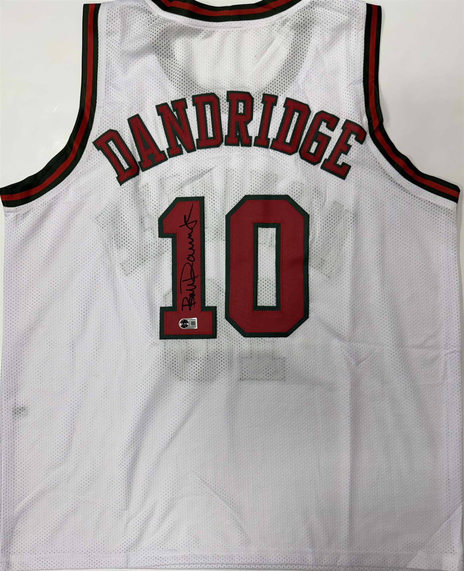BOB DANDRIDGE SIGNED CUSTOM REPLICA WHITE BUCKS JERSEY - BAS