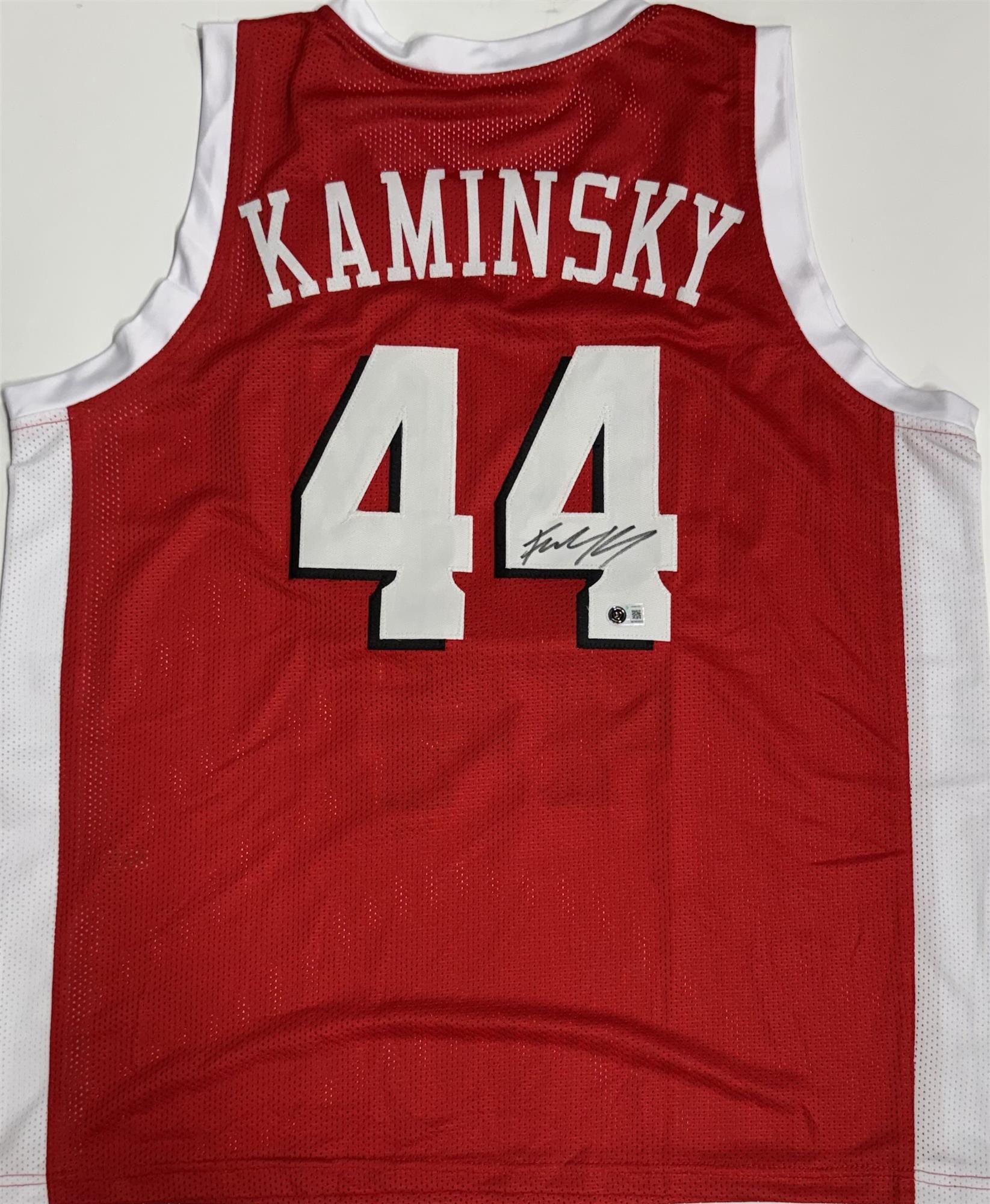 FRANK KAMINSKY SIGNED CUSTOM REPLICA BADGERS RED JERSEY - BAS