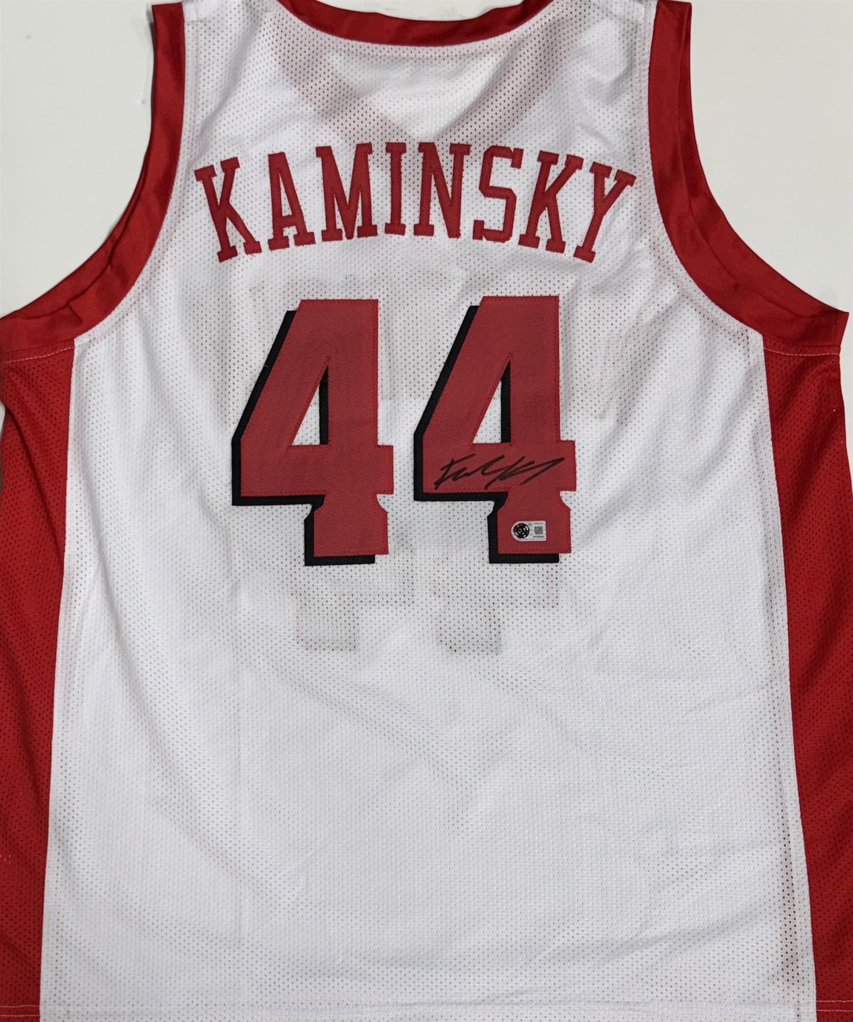 FRANK KAMINSKY SIGNED CUSTOM REPLICA BADGERS WHITE JERSEY - BAS