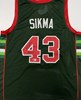JACK SIKMA SIGNED CUSTOM REPLICA GREEN / RED BUCKS JERSEY W/ HOF - BAS