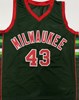 JACK SIKMA SIGNED CUSTOM REPLICA GREEN / RED BUCKS JERSEY W/ HOF - BAS