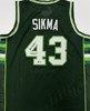 JACK SIKMA SIGNED CUSTOM REPLICA GREEN / WHITE BUCKS JERSEY W/ HOF - BAS