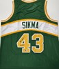 JACK SIKMA SIGNED CUSTOM REPLICA GREEN SUPERSONICS JERSEY W/ HOF - BAS