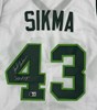 JACK SIKMA SIGNED CUSTOM REPLICA WHITE BUCKS JERSEY W/ HOF - BAS