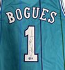 MUGGSY BOGUES SIGNED REPLICA TEAL JERSEY - CHARLOTTE HORNETS NBA - BAS