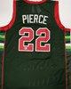 RICKY PIERCE SIGNED CUSTOM REPLICA GREEN / RED BUCKS JERSEY - BAS