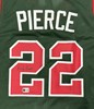 RICKY PIERCE SIGNED CUSTOM REPLICA GREEN / RED BUCKS JERSEY - BAS