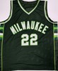 RICKY PIERCE SIGNED CUSTOM REPLICA GREEN / WHITE BUCKS JERSEY - BAS