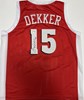 SAM DEKKER SIGNED CUSTOM REPLICA BADGERS RED JERSEY - BAS