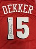 SAM DEKKER SIGNED CUSTOM REPLICA BADGERS RED JERSEY - BAS