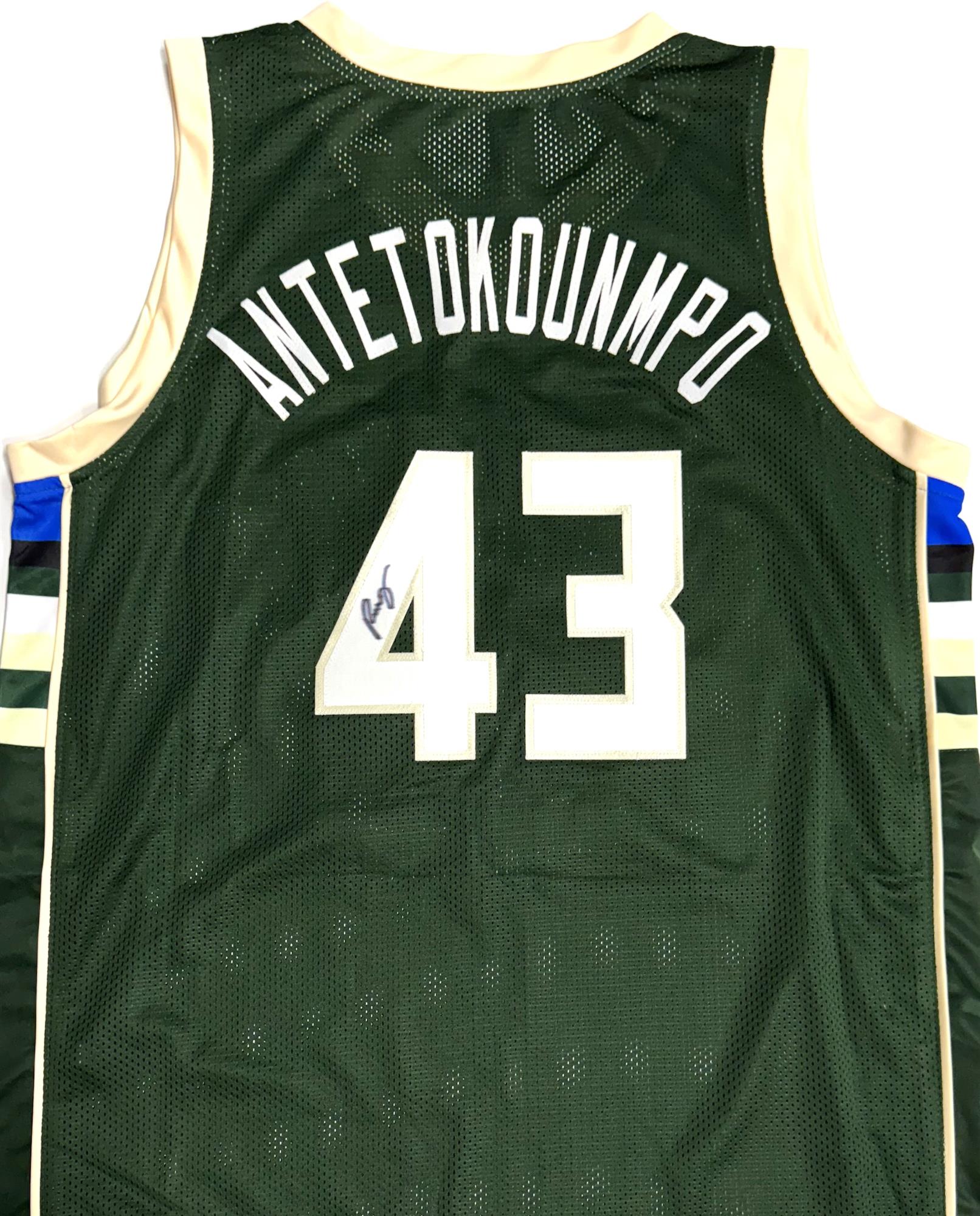 THANASIS ANTETOKOUNMPO SIGNED CUSTOM REPLICA BUCKS GREEN JERSEY