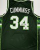 TERRY CUMMINGS SIGNED CUSTOM REPLICA GREEN / WHITE BUCKS JERSEY - BAS