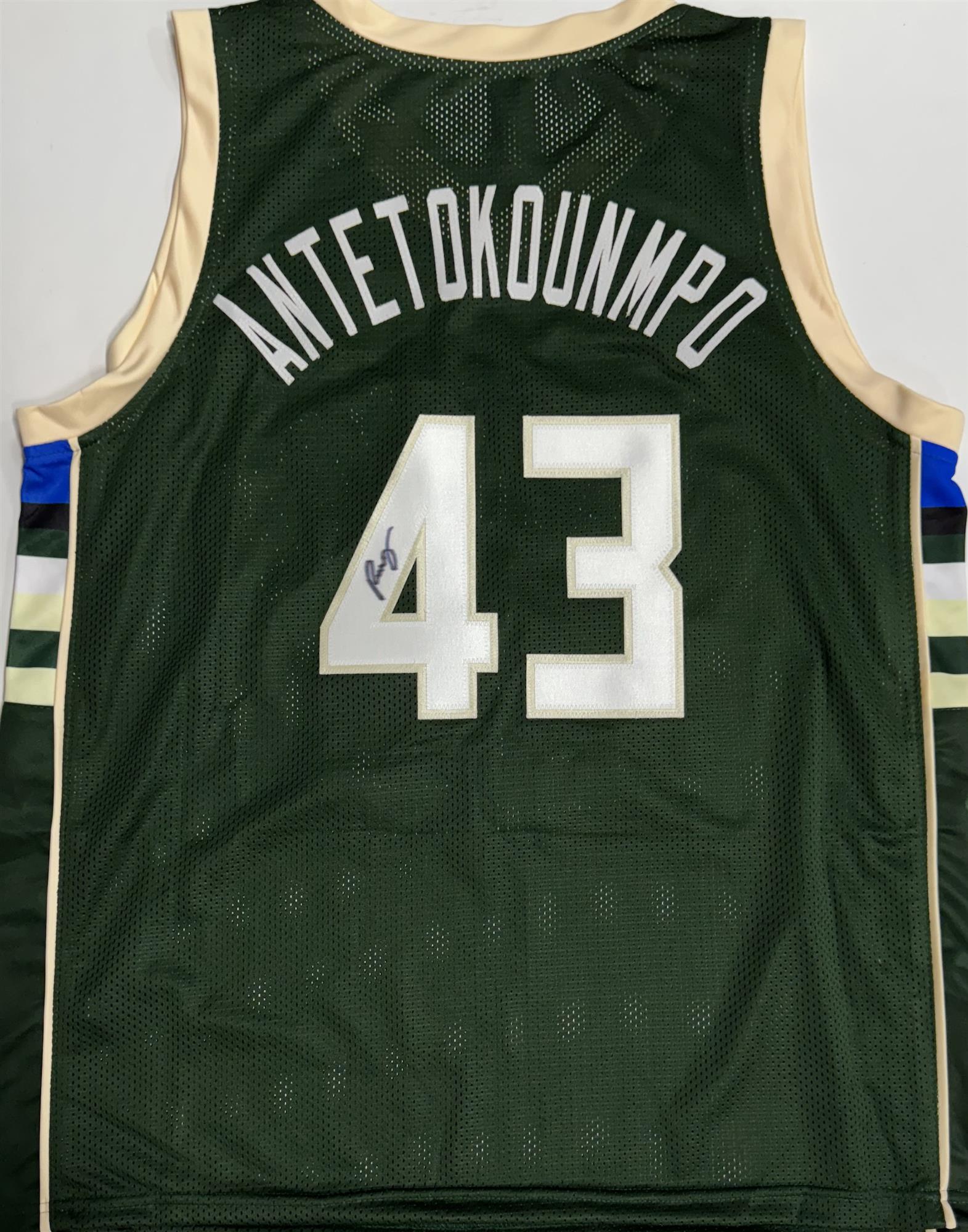 THANASIS ANTETOKOUNMPO SIGNED REPLICA GREEN JERSEY - MILWAUKEE BUCKS NBA