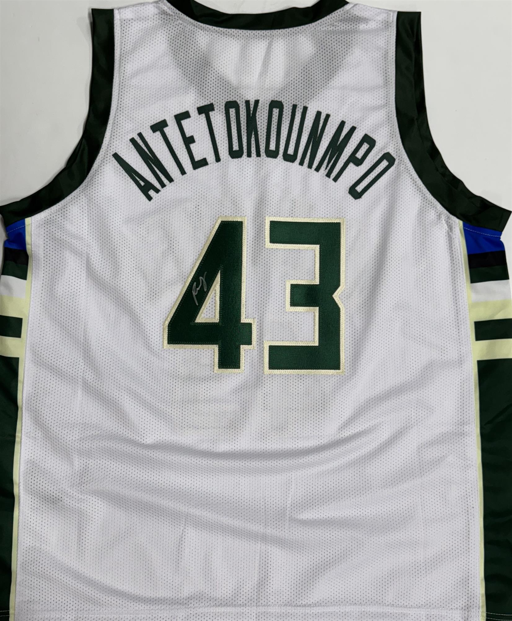 THANASIS ANTETOKOUNMPO SIGNED REPLICA WHITE JERSEY - MILWAUKEE BUCKS NBA