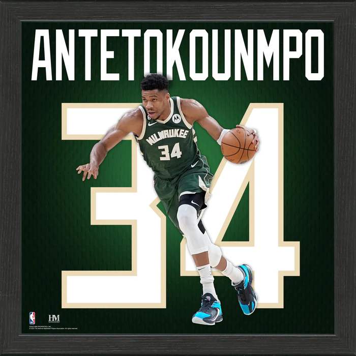 GIANNIS ANTETOKOUNMPO IMPACT JERSEY FRAMED PHOTO
