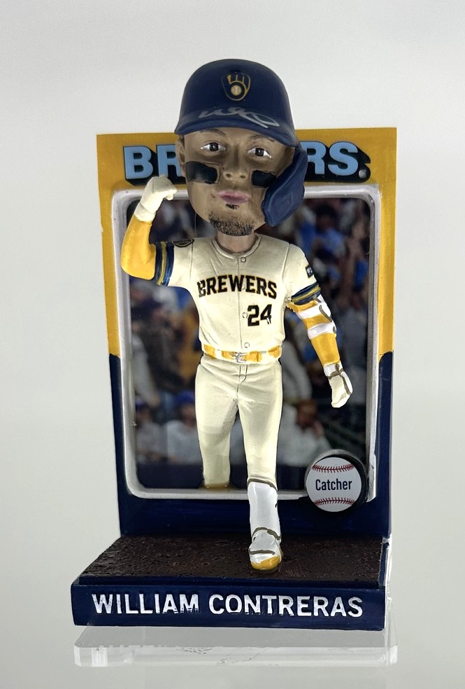 WILLIAM CONTRERAS SIGNED MILWAUKEE BREWERS BOBBLEHEAD - BAS