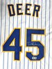 ROB DEER SIGNED CUSTOM REPLICA BREWERS RETRO JERSEY - BAS