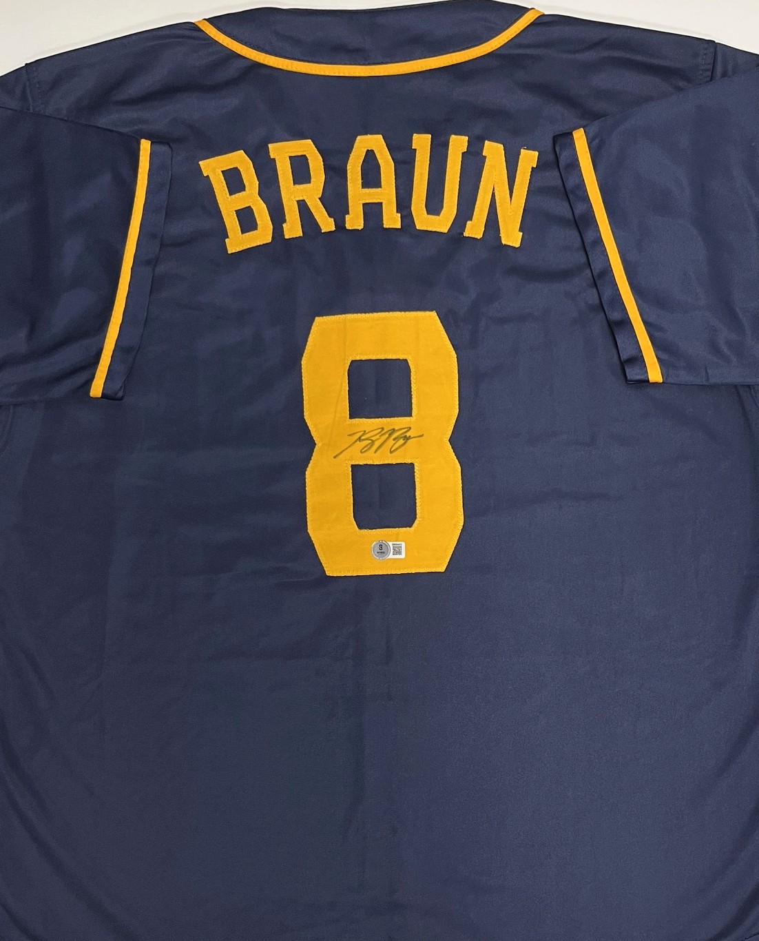 RYAN BRAUN SIGNED CUSTOM BREWERS BLUE JERSEY - BAS