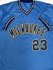 TED SIMMONS SIGNED CUSTOM REPLICA BREWERS BLUE JERSEY - BAS