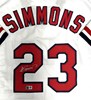 TED SIMMONS SIGNED CUSTOM REPLICA CARDINALS WHITE JERSEY - BAS