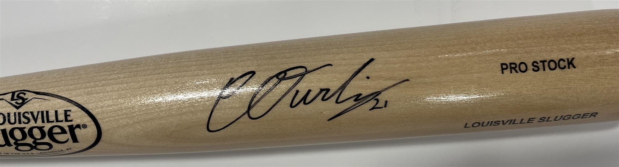 CALEB DURBIN SIGNED LOUISVILLE SLUGGER BLONDE REPLICA BAT - BREWERS - JSA
