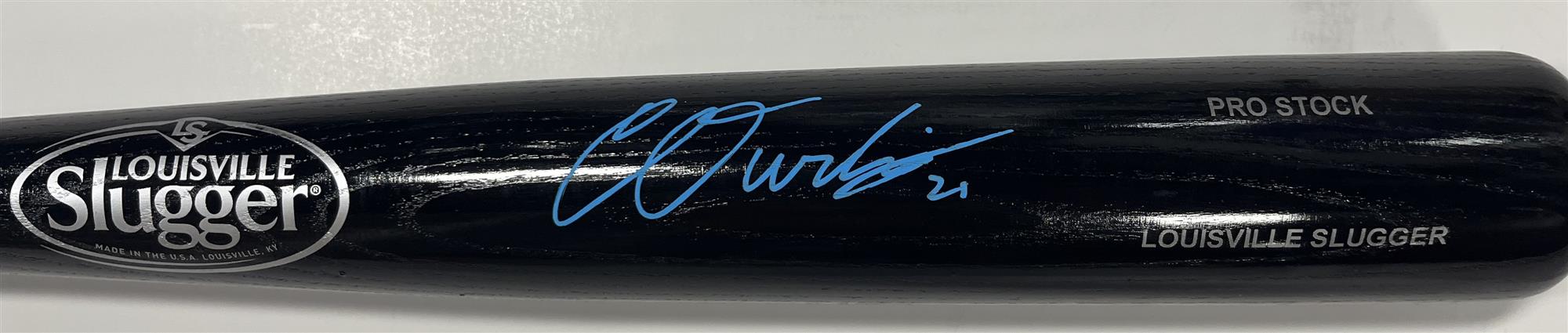 CALEB DURBIN SIGNED LOUISVILLE SLUGGER BLACK REPLICA BAT - BREWERS - JSA
