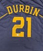 CALEB DURBIN SIGNED CUSTOM REPLICA BREWERS BLUE JERSEY  - JSA