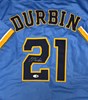 CALEB DURBIN SIGNED CUSTOM REPLICA BREWERS MKE CITY JERSEY  - JSA