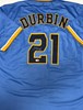 CALEB DURBIN SIGNED CUSTOM REPLICA BREWERS MKE CITY JERSEY  - JSA