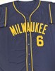 ISAAC COLLINS SIGNED CUSTOM REPLICA BREWERS BLUE JERSEY  - JSA
